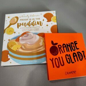 Colourpop Orange You Glad & Beauty Bakerie Proof is in the Puddin Eye Shadows